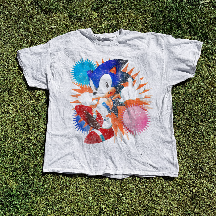 Early 90s Vintage Sonic Washed White Tee