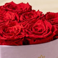 Baby Heart Light Pink Suede Box | Red Roses