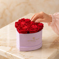 Baby Heart Light Pink Suede Box | Red Roses