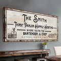 Family Thirst Parlor Happily Hosting Sign