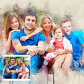 Family Watercolor Portrait Custom Wall Art