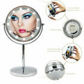 VANDORA Lighted Makeup Mirror, 13 In Circular Double-Sided Rotating Mirror