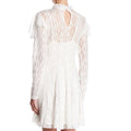 Free People Mock Neck Lace Dress, Small/White