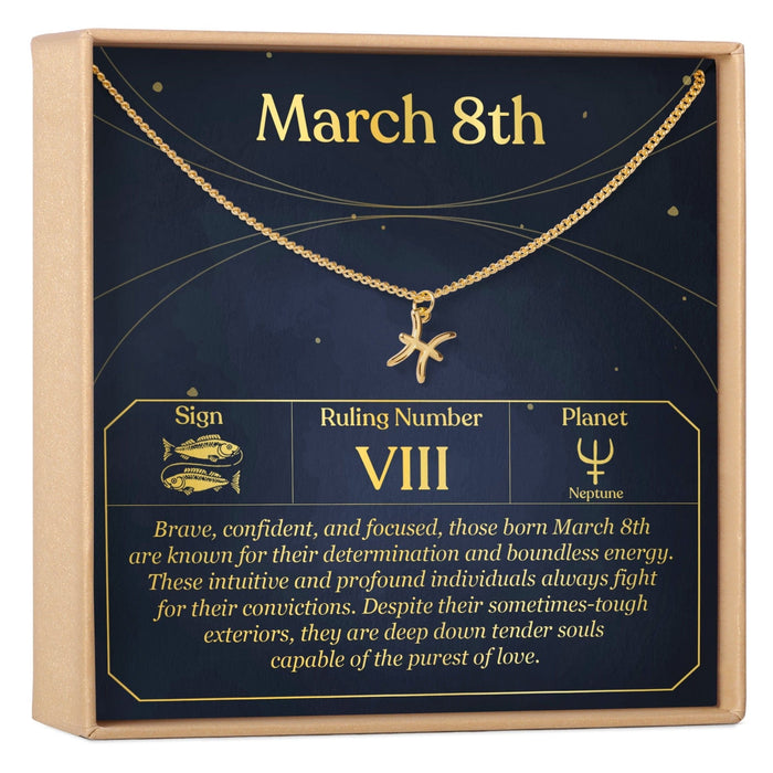March 8th Pisces Necklace