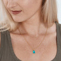 March Birthstone / Aquamarine Crystal Charm Necklace