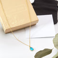 March Birthstone / Aquamarine Crystal Charm Necklace