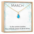 March Birthstone / Aquamarine Crystal Charm Necklace