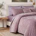 Tache Plush Dreams Purple Mauve Tufted Velvet Quilt Set (JHW-853P)