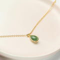 May Birthstone - Emerald Crystal Charm Necklace