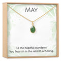 May Birthstone - Emerald Crystal Charm Necklace