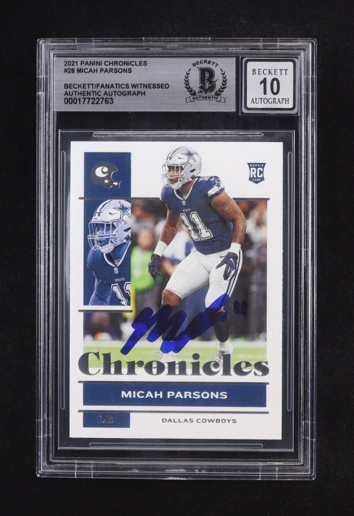 Micah Parsons 2021 Panini Chronicles Rookie Card Autograph