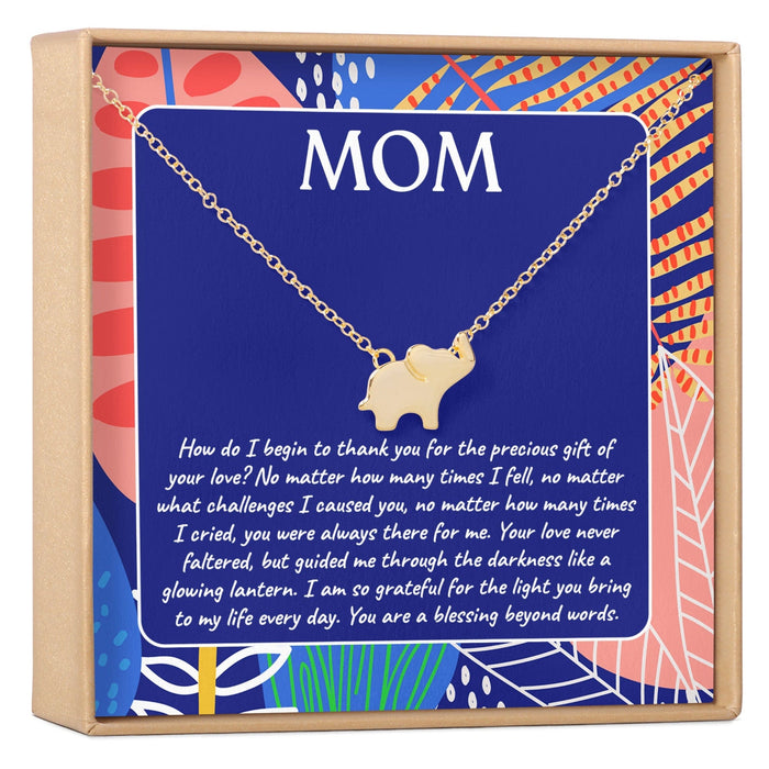 Mom Elephant Pendant Necklace