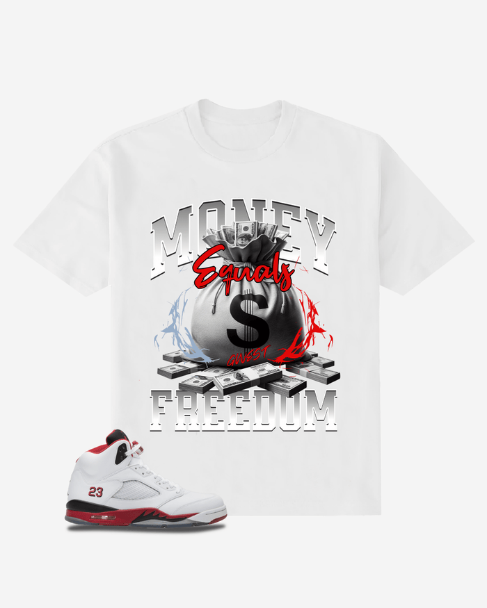 G West Money Equals Freedom Oversized T-Shirt Mens