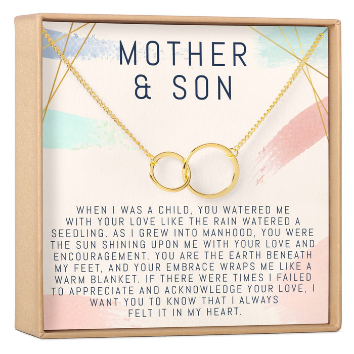 Mother and Son Double Circles Necklace