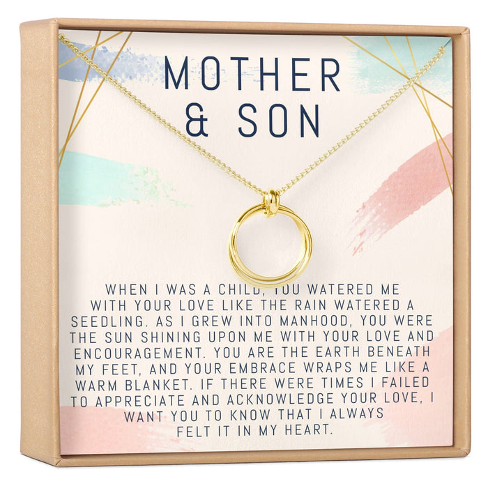 Mother and Son Linked Circles Necklace