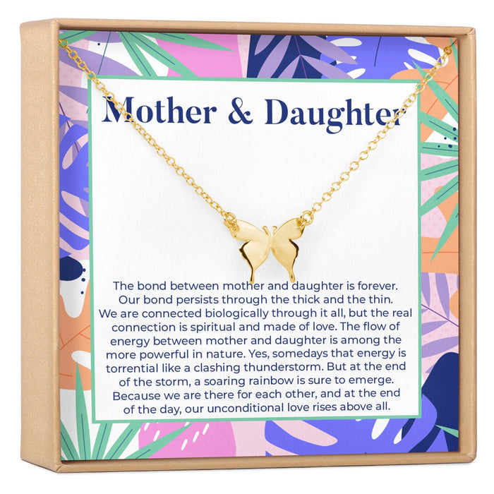 Mother & Daughter Butterfly Pendant Necklace