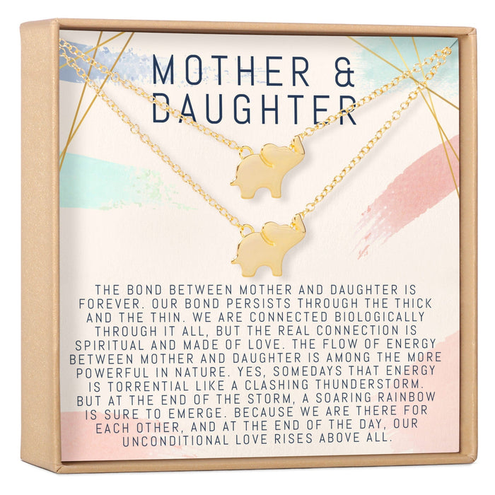 Mother & Daughter Elephant Necklace Set