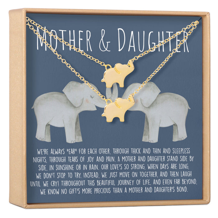 Mother & Daughter Elephant Necklace Set