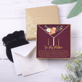 Mother Gold Bar Earring Threader and Necklace Jewelry Set