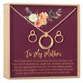 Mother Linked Circles Earring and Necklace Jewelry Set