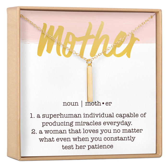 Mother Vertical Bar  Necklace