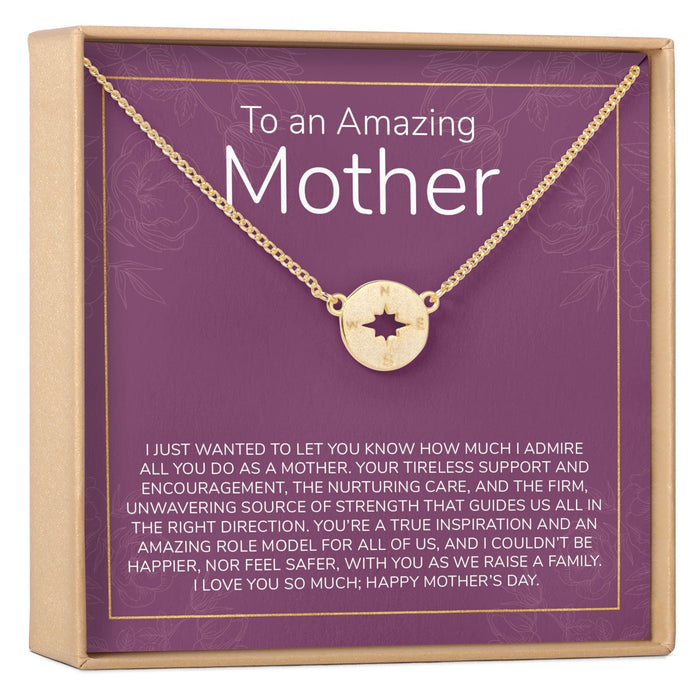 Mother's Day Gift From Husband Compass Necklace