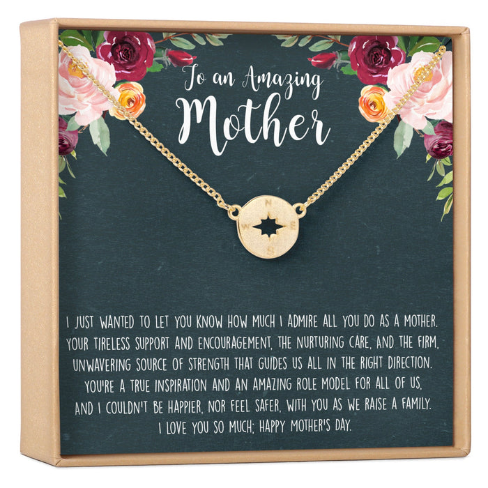 Mother's Day Gift From Husband Compass Pendant Necklace