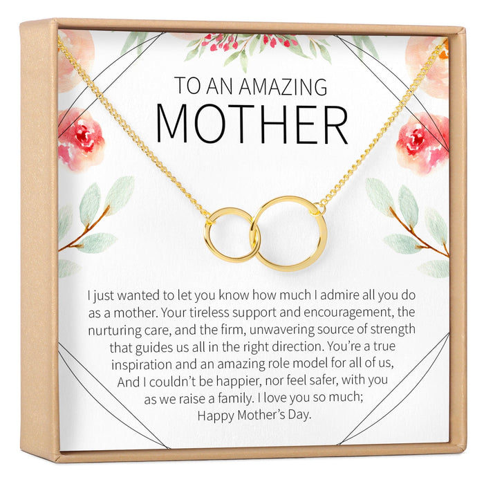 Mother's Day Gift From Husband Double Circles Necklace