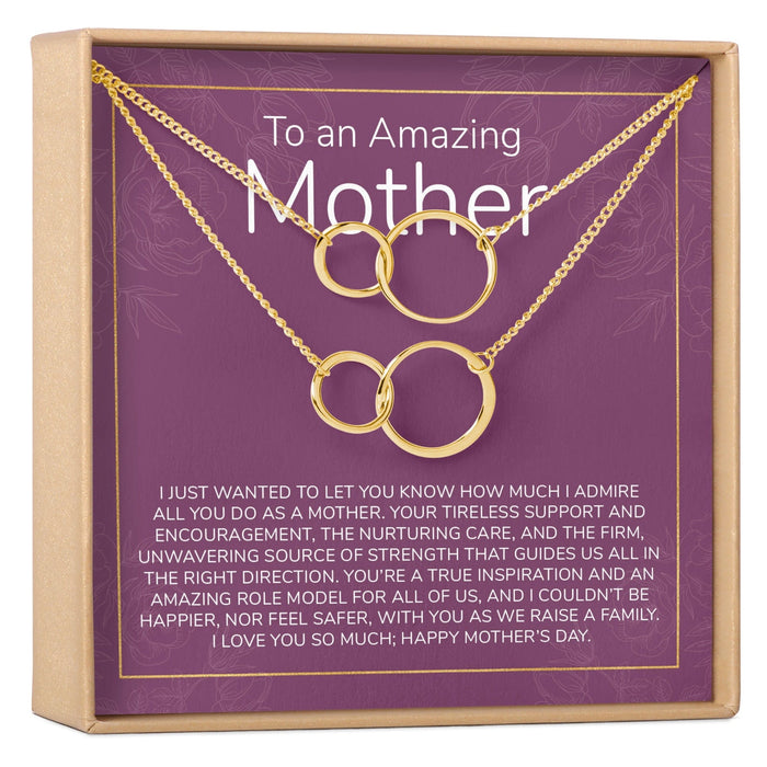 Mother's Day Gift From Husband Double Circles Necklace Set