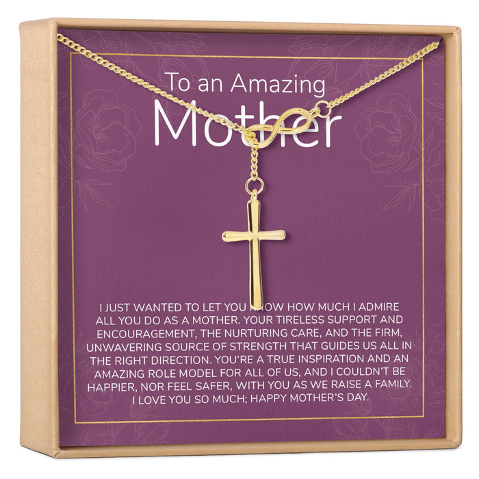 Mother's Day Gift From Husband Infinity Cross Necklace