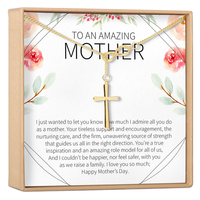 Mother's Day Gift From Husband Infinity Cross Necklace
