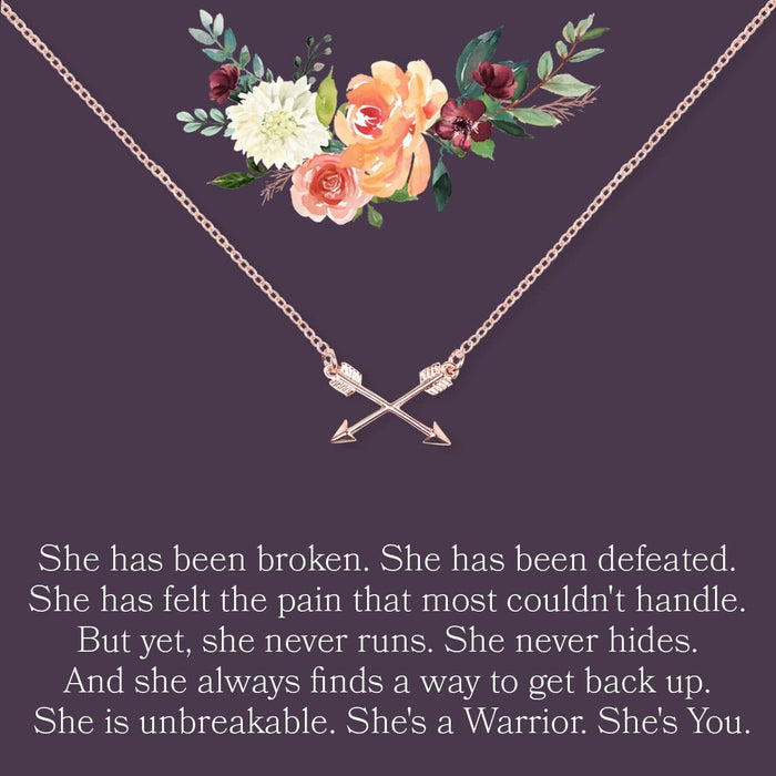 Motivational Double Intersecting Arrows Necklace