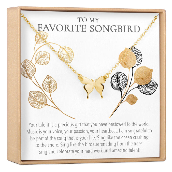 Musician Butterfly Pendant Necklace