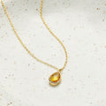November Birthday Citrine Birthstone Necklace