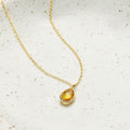 November Birthstone / Topaz Crystal Charm Necklace