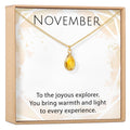 November Birthstone / Topaz Crystal Charm Necklace