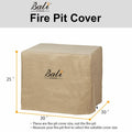 30" Square Patio Fire Pit Table Cover,Heavy Duty,Waterproof Oxford Fabric, Brown