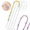 4 Pieces Large Eye Curved Beading Needles with Handle,5.3" Stainless Bead Needle