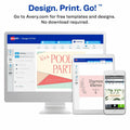 100 Avery Printable Tent Cards, Sure Feed Technology, 2.5" x 8.5", White (05305)
