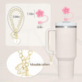 Sloworld 4PCS Straw Covers for Stanley 30/40oz + 2PCS J Letter Charms