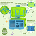 HiYZ Kids Bento Lunch Box 5 Compartments Leak-Proof BPA-Free Ages 3-7