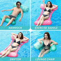 2 Pack Adult 4-in-1 Pool Floats, Inflatable Multi-Purpose Pool Floaties