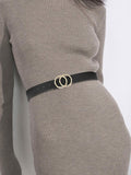 CR Womens Leather Belt 1.3" Reversible 2 Colors Casual Jeans Dress