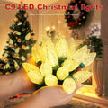 C9 LED Christmas Lights Outdoor 50 LED 32FT Warm White Plug-in Strand