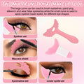 3Pcs Pink Silicone Eyeliner Stencils & Brushes Reusable Makeup Tools