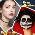 Black White Oil-Based Face Paint Kit with Brushes - Professional Halloween