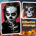 Black White Oil-Based Face Paint Kit with Brushes - Professional Halloween
