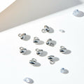 DanLingJewelry 100Pcs Stainless Steel Oval Bail Beads Silver 7x5x4mm Hole 2mm