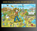 GERJATO Cats & Dogs USA Map Puzzle 1000pc with Poster & Saver Sheets