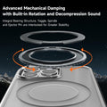 Vongong iPhone 16 Pro Max Gray Magnetic Case Drop-Proof with 360° Ring Stand